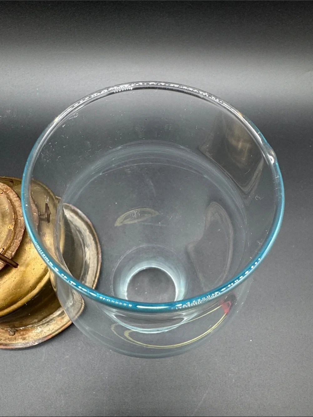 Eagle Brass and Clear Glass Vintage Oil Lamp